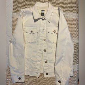 Brand New White Old Navy Jean Jacket Size M